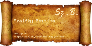 Szalóky Bettina névjegykártya